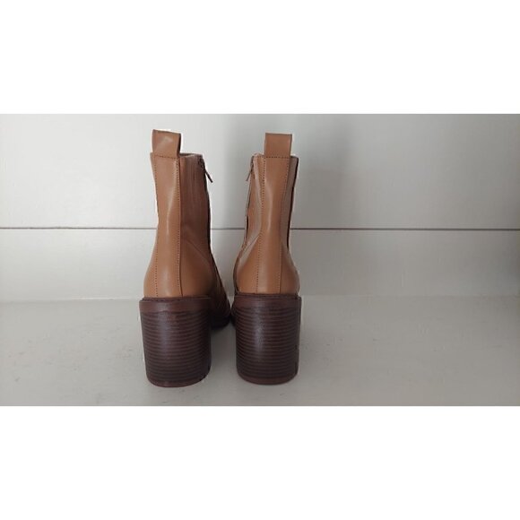 KENSIE Klinton Block Heel Ankle Boots Tan/NWOB, Size 7.5M - Picture 6 of 9
